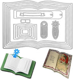 Book Cutting Dies,Bookmarks Tags Banner Die Cuts Metal Embossing Stencils Template Mould for Card Scrapbooking and DIY Craft Album Paper Card Decor