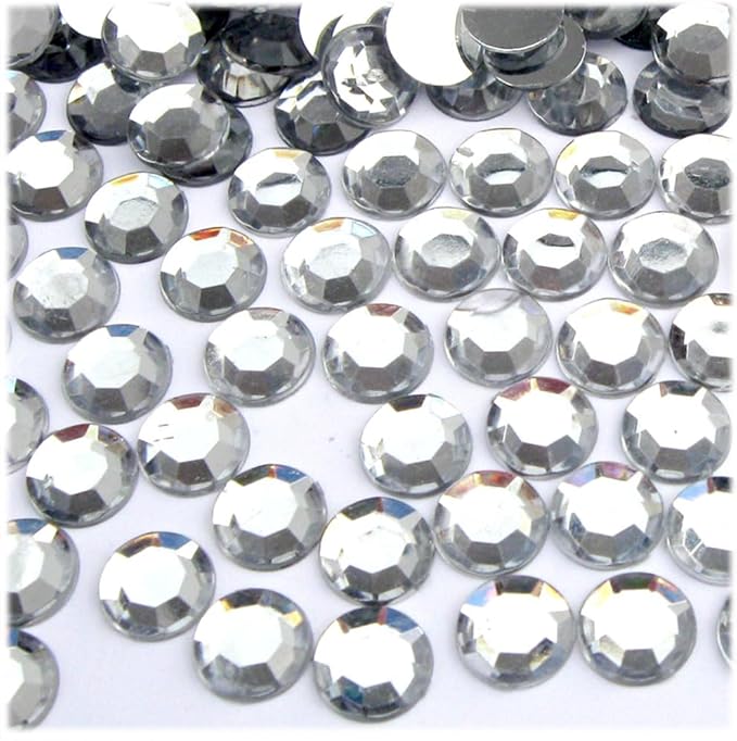 The Crafts Outlet 144pc Loose Flatback Acrylic Rhinestones Round 10mm - Flatback Crystal Clear