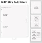 Zesthouse Photo Album Refill Pages for 3 Ring (10 Pack), 18 in Photo Albums Self Adhesive Pages Holds 12x12 8x10 5x7 4x6 2x3 Photos or Recipe Cards
