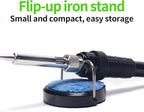 YIHUA 947-III 60W Soldering Iron Kit Temperature Adjustable 428-896°F 2-IN-1 Soldering Kit with Simple Soldering Iron Stand and Cleaning Sponge 110V US Power Plug
