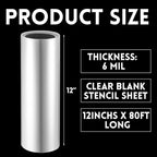 Frienda 12 Inches x 80 ft 6 Mil Rolls Blank Stencil Sheets Acetate Sheets Clear Template Material Reusable Acetate Rolls for Crafts Stencil Vinyl for Cutting Machines(Clear)