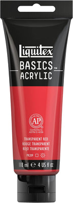 Liquitex BASICS Acrylic Paint, 118ml (4-oz) Tube, Transparent Red
