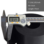 DOBTIM Solid Neoprene Rubber Strips 1/8 (.125)" Thick X 4" Wide X 5' Long, Rubber Strips Use for Gaskets, Sealing, Bumpers, Protection, Abrasion, Warehouse Flooring