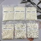 4020pcs Half Pearls for Crafts Assorted Size 3mm 4mm 5mm 6mm 8mm 10mm Flatback Half Round Pearl Beads for Jewelry Making Nail Art Scrapbook Craft Wedding Dress Decoration(Ivory White)