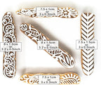 Hashcart Wooden Stamp Block, Printing Stamp Design Set | Block for Printing Saree Border | Dresses, Craft Card Making, Scrapbook, Clay Pottery | Set of 5