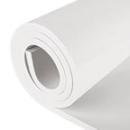 Sponge Neoprene Foam Rubber Sheet with Adhesive, 12 in x 60 in x 1/2 in Multi-Function Soundproof High Density Waterproof Rubber Mat, Perfect Cosplay Easy Cut DIY Neoprene Padding Roll - White