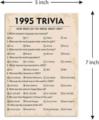 QUPT 30th Birthday Party Games, 1995 Trivia Games, Birthday Party Supplies for Adults, Fun 1995s Party Game，Pack of 30 Cards