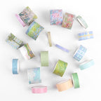 Dizdkizd Floral Green Washi Tape Set, 20 Rolls Cute Seasonal Masking Tape Aesthetic Journaling Supplies for Planner Scrapbooking Calendar Card Making