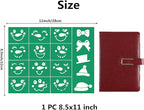 JAJADO 19pcs Christmas Stencils Chalk Paste Paint Set with Mini Squeegees, Self Adhesive Silk Screen Stencils Xmas Screen Print Mesh Transfer for Painting on Wood, Fabric, Glass, DIY Christmas Decor