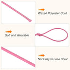 MECCANIXITY Waxed Cord 0.5mm Waxed Polyester Cord 175 Yard Wax String for Bracelet Making, Necklaces, Beading, Jewelry Making and DIY Crafts(Light Rose Red)