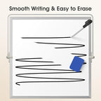 MaxGear Small White Board with Stand, 10" x 10" Double-Sided Magnetic Aluminium Frame Whiteboard, Mini Dry Erase Board for Drawing, Kitchen Grocery List, Memo