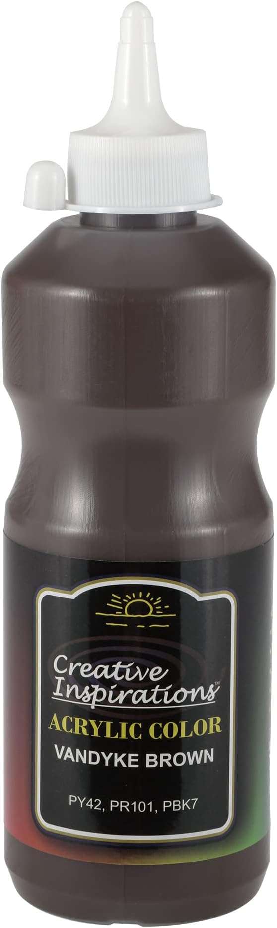 Creative Inspirations Acrylic Paint - Vandyke Brown - 500 mL Bottle - Smooth & Creamy Consistency, Vibrant Pigmentation, Great Coverage for Artists - Clean Up with Soap & Water