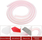uxcell Flexible Molding Trim, 98 Inch Flexible Quarter Round Molding Silicone Peel and Stick Trim Self Adhesive Shower Water Barrier for Corner Decor Bathroom Kitchen, Transparent