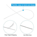 PATIKIL 20 Gauge 16" Floral Stem Wire, 100 Pcs Paper Wrapped Iron Artificial Flower Stem Accessories for DIY Bouquet Stem and Craft Decoration, White