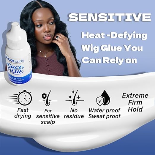 Extremely Strong Adhesive lace False Hair Gel - Waterproof and Sweat-Proof, Invisible Safety Adhesive, Thin Layer Brings Seamless Comfort, Suitable for Long-Term Wearing, 1.3 Ounce