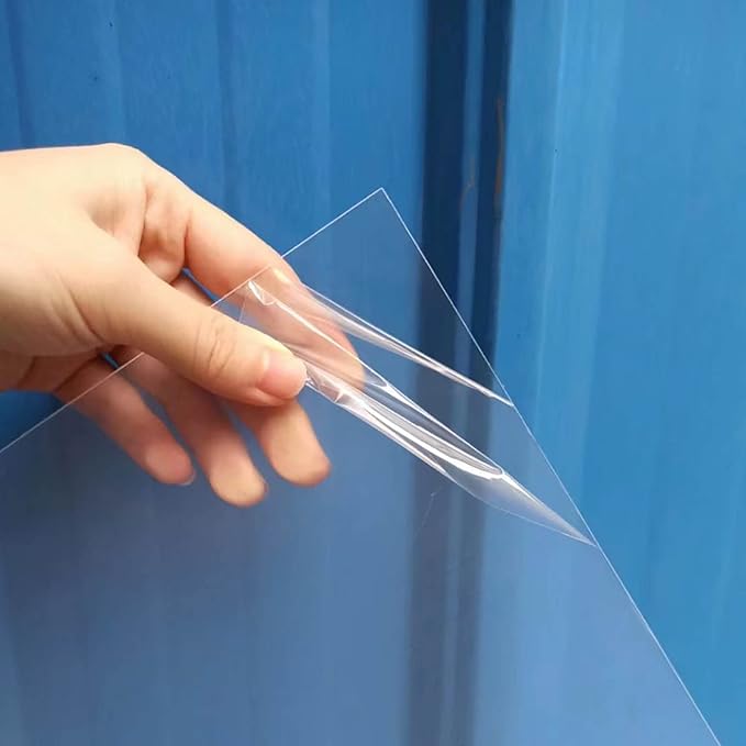 10 Pack 12x12x.02” Clear Plastic Sheet, Plexiglass Craft Plastic Sheets PET Flexible Lightweight Clear Plastic Sheets for DIY Craft Projects, Picture Frames(10, 12” x 12”x 0.02”)