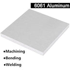 6061 T651 Aluminum Sheet Metal 6 x 6 x 1/2 (12.7MM) Inch Heat Treatable Rectangle 0.50" Thick Flat Plain Aluminum Metal Plate for Crafting, Industry, Covered with Protective Film