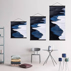 Ywlake Magnetic Poster Hanger, Poster Frame Wood Wooden Magnet Print Posters Dowel Scroll Hanger Hangers Hanging Kit for Walls Map Canvas Artwork (Black, 47"/120cm)