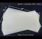 Translucent Blank Mylar Stencil Sheet for Cutting,10 Pack 12" x 24" 7.5mil/0.19mm Thick .Cutting Machines. Gift, Acetate Template Material,Craft Plastic Sheets