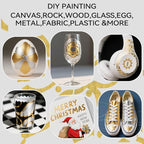 TRANSON 3 Gold, 3 Silver, 1 Black and 1 White Paint Markers Brush and Bold Dual-tip Acrylic Paint Marker Set for Rock Painting Glass Canvas Wood Leather Ceramic Painting
