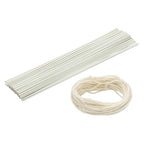 uxcell 50Pcs 2 Gauge Floral Wire, 11.81" Length Flower Stem Wires with 0.08" x 32.8ft Twine for Wreath Making, Flower Arrangement, White