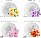 4PCS Flower Silicone Mold 3D Cute Flower Resin Candle Molds for Candle Making Sun Flowe Daffodils Petunia Plumeria Flowe Silicone Mold Resin Aromatherapy Gypsum Wax Soap Clay Craft