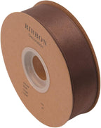 Double Side Satin Ribbon, Continuous 20 Yards,Use for Craft Bows Bouquet, Gift Wrapping, Wedding Decoration, Floral Arrangement (Coffee, 1 inch)