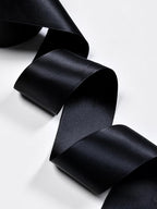 1-1/2" x 100 Yards Black Polyester Satin Ribbon Single Faced Fabric Ribbons for Eternal Roses, Flower Bouquets, Gift Wrapping, Crafts, Bridal Shower, Wedding Decor
