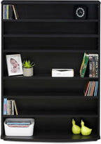 Adjustable Shelves Multimedia Storage Tower Rack with Spacious Media Organization, Durable Design, Versatile Rack for DVDs, CDs, Games, and More Espresso/6 Tier