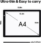 LUXJOYFUL A4 LED Tracing Light Box Board, Ultra-Thin Stepless Diamond Painting Light Board, Lightbox for Tracing and Drawing, Vinyl Weeding, Artist, Tattoo