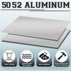 4 Pack 5052 Aluminum Sheet Metal 6" x 12" Aluminum Plate 1/8 (0.125'') Inch Thickness Rectangle Metal Panels for Industry Crafting Handcraft DIY Projects
