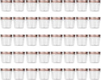 Novelinks 4 Ounce Clear Plastic Jars with Rose Gold Lids - Refillable Round Containers for Kitchen & Household Storage - BPA Free (40 Pack)