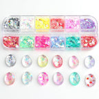 12 Colors Bling Mermaid Nail Glitter Sequins 3D Holographic Nail Glitter Flakes Hexagon Chameleon Chunky Glitter for Nail Art Sequins Mixed Iridescent Nail Flakes for Women DIY Shiny Nail Decoration