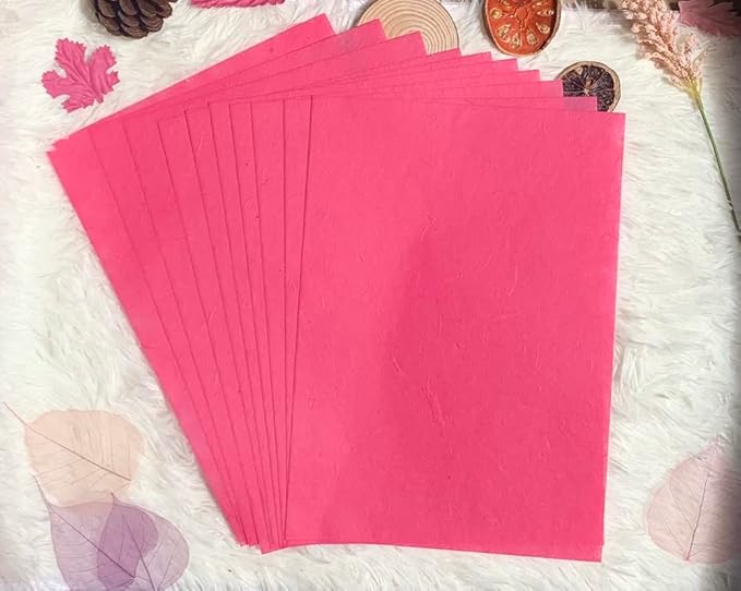 50 Sheets A4 Natural Fiber Mulberry Tree Mulberry Paper Sheets Art Tissue Washi Paper Design Craft Art Origami Suppliers Card Making DIY Crafts (Wedding Tone, A4)