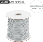 MECCANIXITY Waxed Cord 2mm Waxed Polyester Cord 98 Yard Wax String for Bracelet Making, Necklaces, Beading, Jewelry Making and DIY Crafts(Light Grey)