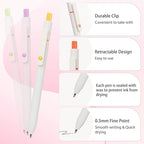 FIOVER Gel Pens, 5pcs 0.5mm Quick Dry Black Ink Fine Point Smooth Writing Pens High-End Series Ballpoint for Office School Supplies, Gifts for Women and Men