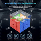Magnetic Speed Cube 3x3 Stickerless - Professional Competition Cube with 24 Strong Magnets | 55°/35° Corner Cutting | Smooth & Fast for Adults & Kids for Speedcubers (No Logo)