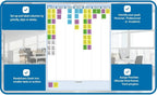 PlanetSafe Planners & Calendars Sky Blue 7-Column Task, Goals & Objective Wall Vertical Organizer 36" x 24" Complete with Marker