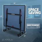 JOOLA Inside Professional MDF Indoor Ping Pong Table with Quick Clamp Table Tennis Net and Post Set - 10 Minute Easy Assembly - Tournament Quality - Foldable with Single Player Playback Mode