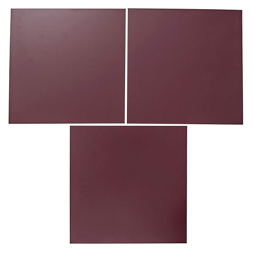EAGLE 1: 12" x 12" 26 Gauge Sheet Metal Squares (3 Pack Per Order, Multiple Colors) Great for Arts, Crafts, DIY Home or Work Projects (6" X 6", Burgundy)