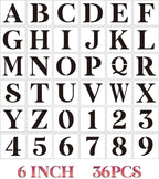 Wooden Letter Stencils - 6 Inch Alphabet & Number Stencils for Painting on Wood, Wall, Door, Porch