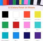 HTVRONT Permanent Vinyl for Cutting Machine - 14 Pack Glossy Adhesive Vinyl, 12" X 12" Permanent Bundle for Craft Projects, Adhesive Sheets Compatible with Cricut Cutting Machine, Silhouette Cameo