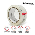 Master Lock Heavy Duty Packing Tape, 2 in x 55 yd, 2.7 Mil Thick Strong Shipping Tape, 6 Clear Tape Rolls