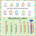 LUNARM Stitch Markers, 5 Colors/2 Sizes Open Stitch Markers for Crocheting with Sewing Needle, Split Ring Knitting Rings for DIY Handmade Crafts