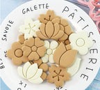 Flower Cookie Cutters Set, 3D Pressable Cookie Cutters Small Flower Biscuit Cutters Cake Baking Fondant Embosser Stamps Birthday Party DIY Cake Decorating Tools (flower)