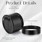 SATINIOR 12 Pack 1 oz Plastic Container Jars with Lids Round Clear Travel Cosmetic Container Slime Jar for Toiletries, Lotion, Cream, Ointment, Makeup, Rhinestone, Sample, Kitchen Storage(Pure Black)