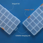 BangQiao 3 Pack 24 Grids Clear Plastic Storage Box with Dividers, Transparent Organizer Container Case for Small Parts, Bead, Button, Jewelry, Diamond, Craft Supplies,Sewing Kit, DIY Accessories