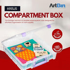 ArtBin 6955JS Super Satchel Compartment Box Clear Craft Organizer Storage Case - Purple, Pack of 1