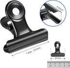 30 Pack Bulldog Clips 1.25 Inches Small Hinge Paper Clips Metal Hinge Clips for Crafts, Food Bags, Drawings, Photos at Home Kitchen & Office Usage, Black, 31mm