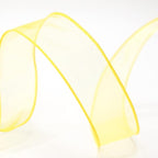 CT CRAFT LLC Sheer Organza Wired Ribbon 1.5" x 50Yards Yellow for Wedding Chair Bow Flora Bouquet Gift Wrapping Christmas Tree Home Decor Wreath